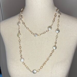 Chic Gold and Coin Pearl Necklace